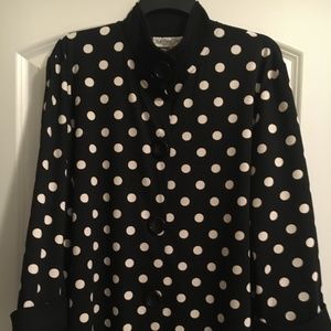 Cute Polka Dot Black & White Top